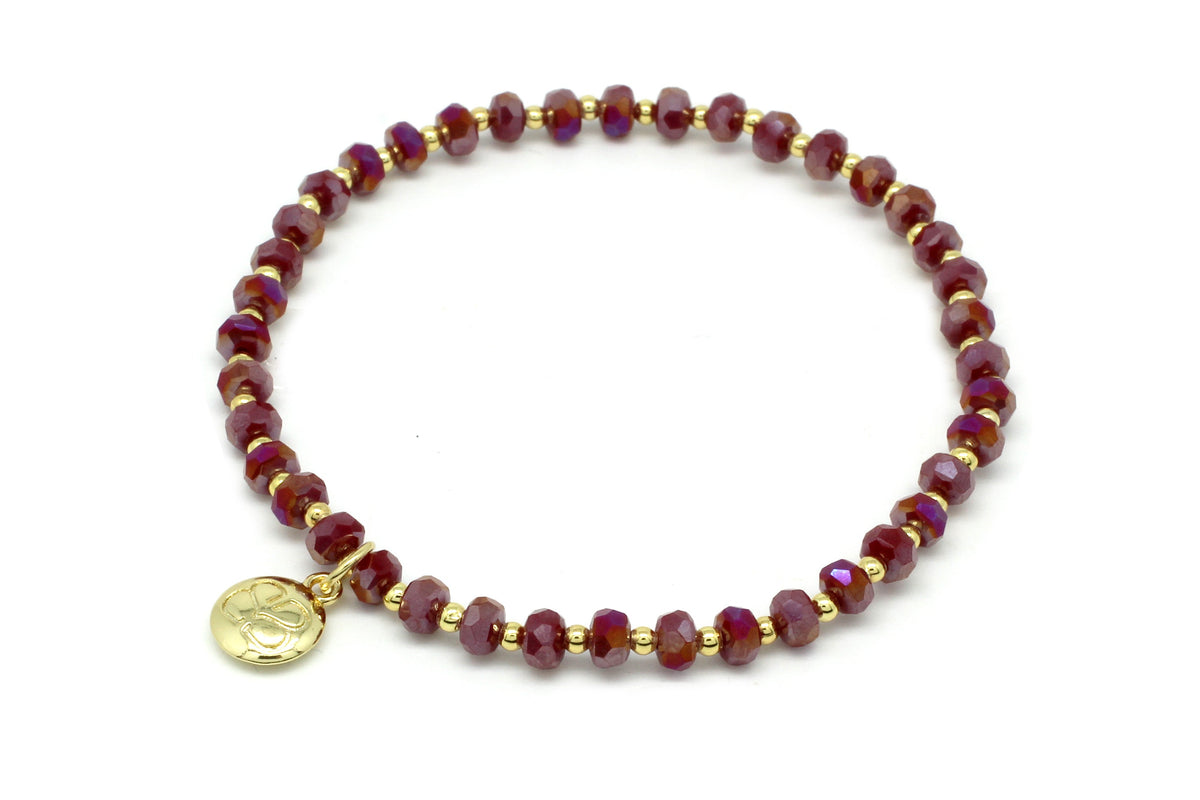 Prunus Red Crystal Stretch Bracelet