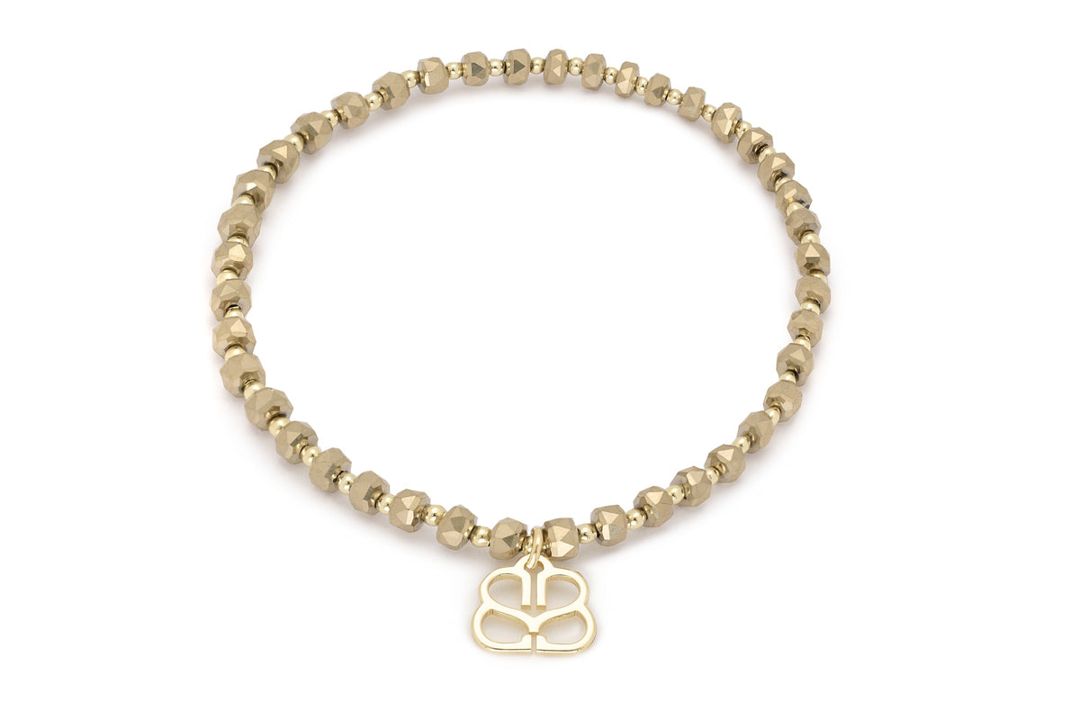 Prunus Gold Crystal Stretch Bracelet