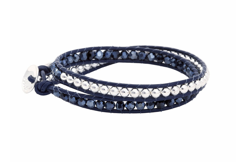 Starry Twist Leather 2 Wrap Bracelet