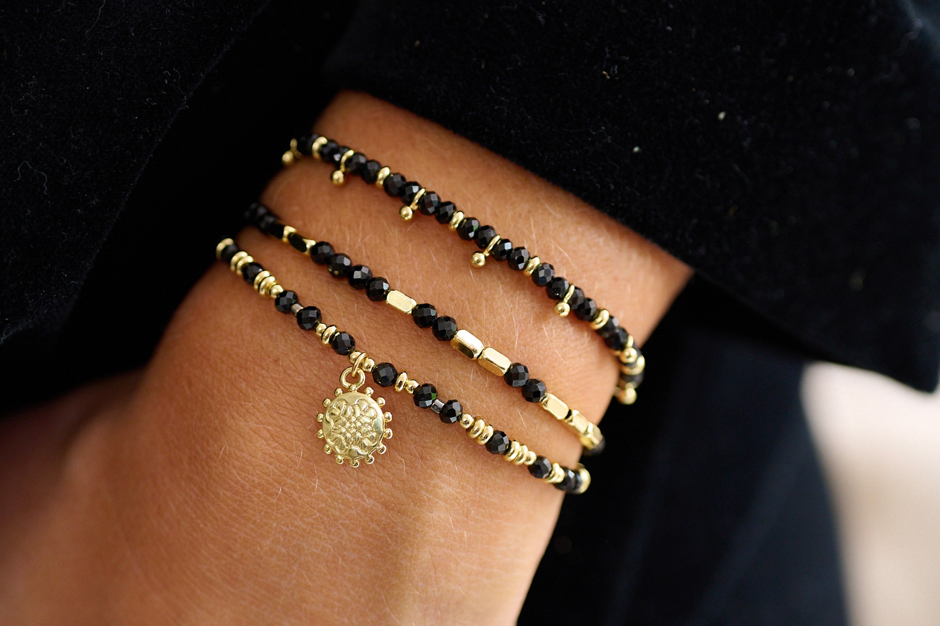 Black stretch clearance bracelet